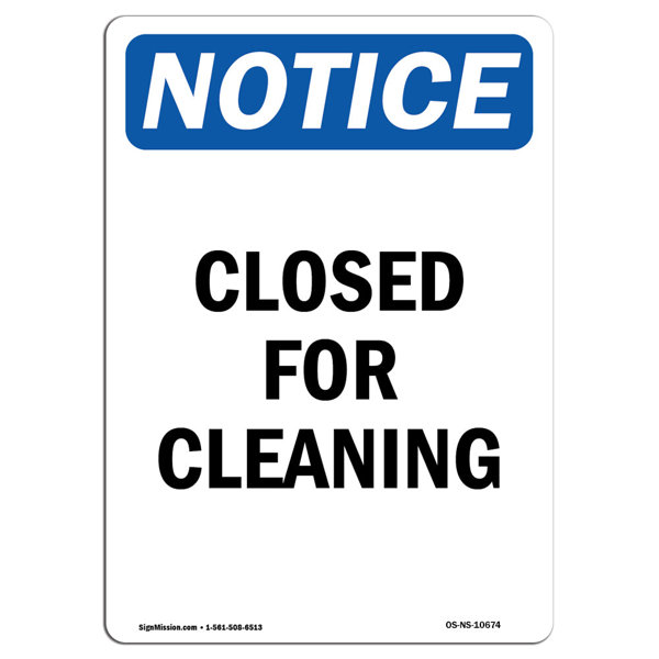 SignMission Closed for Cleaning Sign | Wayfair